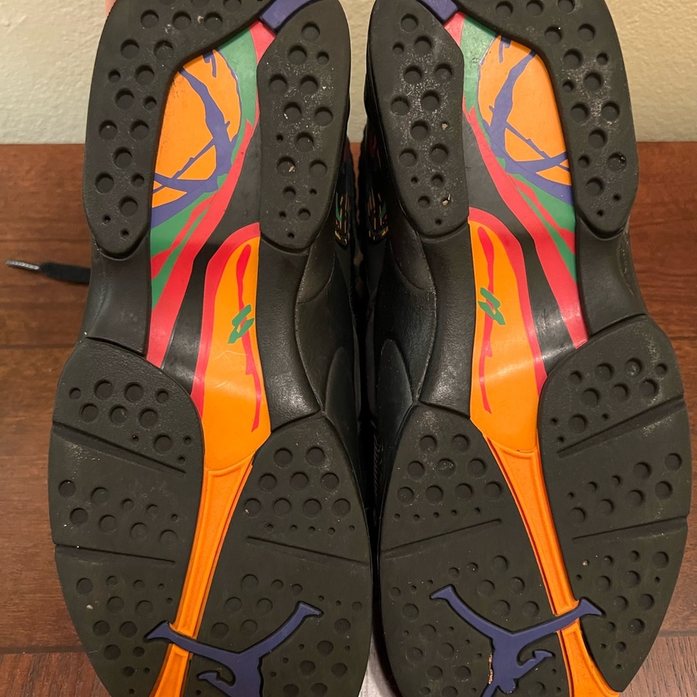 Jordan 8 “Air Raid Black/Green/Yellow/Red/Purple 305381-004 - Picture 6 of 9